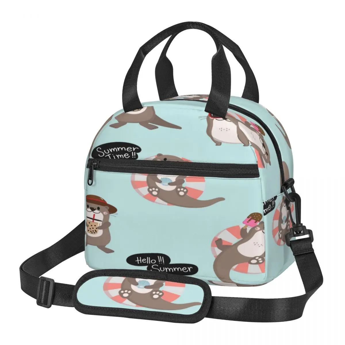 

Insulated lunch bag For Women Kids Cute Otter In Summer Holidays Cooler Bag Thermal bag Portable Lunch Box Ice Pack