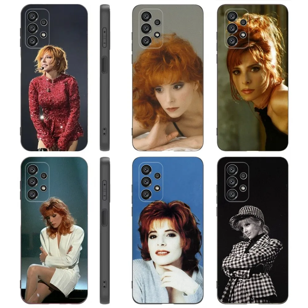 Singer Mylene F-Farmer Phone Case For Samsung Galaxy A91 A80 A73 A72 A71 A53A52 A32 A31A22 A21s A20 Black Cover