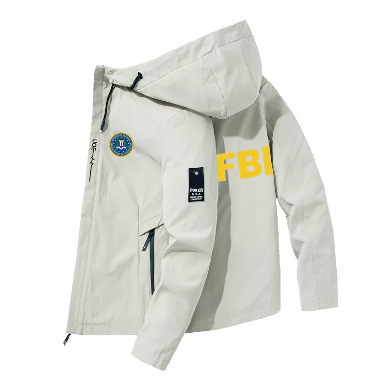 Новинка 2024 мужские спортивные куртки высокого качества с принтом ФБР Осенние
