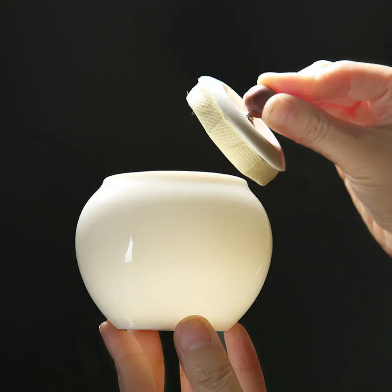 

WHYOU баранины нефрит белый фарфор керамика чай может хранения бутылки банки аксессуары китайский Ретро украшения Бизнес подарки