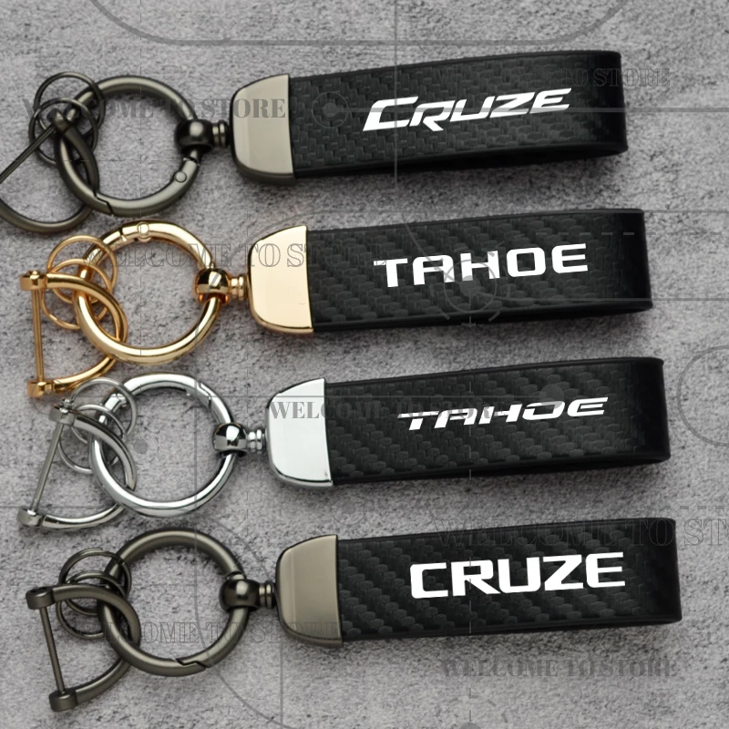 Фото Углеродное волокно для эмблемы Tahoe Cruze Z71 HIGH COUNTRY SS модный кожаный брелок для мужчин и женщин автомобильный брелок для ключей аксессуары №1