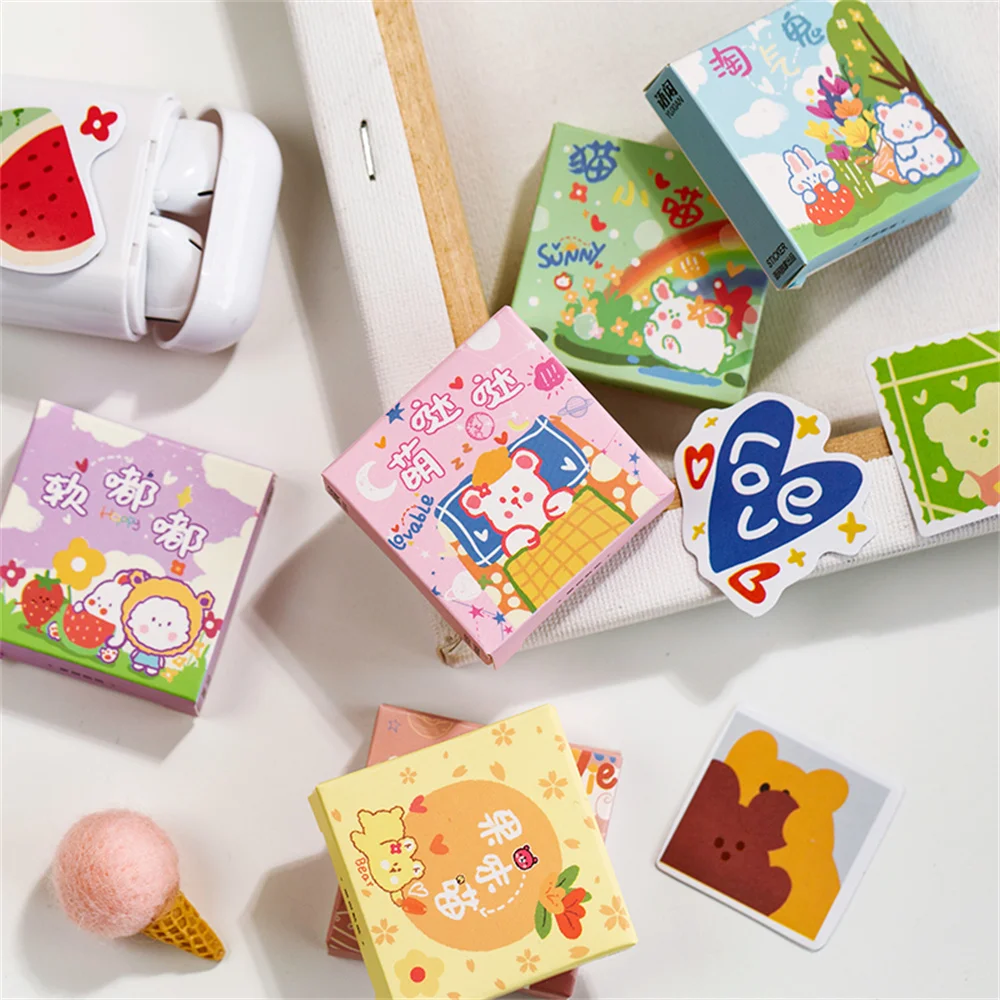 

300pcs 6 Designs Cute Sticker Collage Handbook Sealing Photo Album DIY Diary Sticker Scrapbook Decoration Stationery Stickers