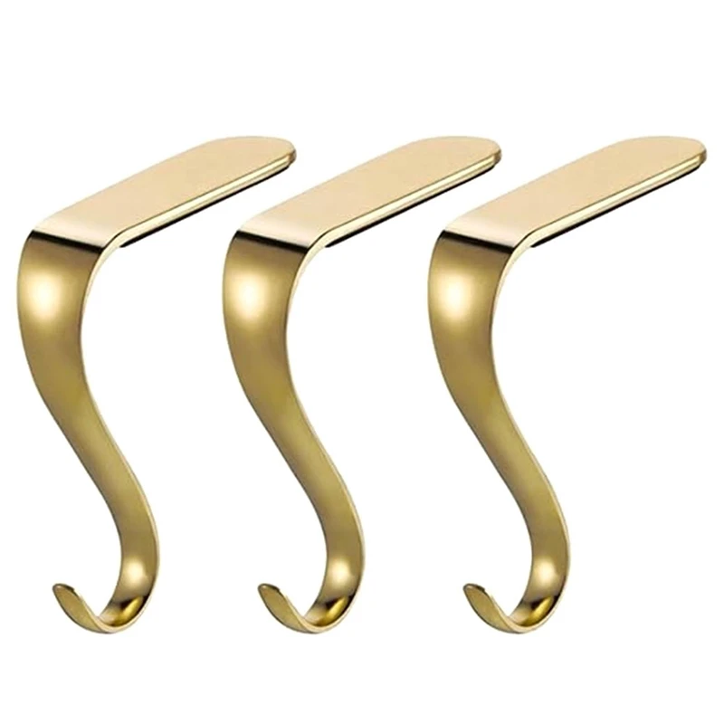 

3 шт., золотые крючки для одежды, для ключей и камина