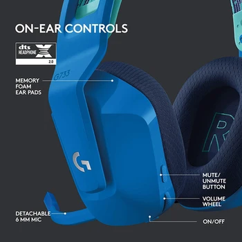 Logitech G733 LIGHTSPEED Wireless Gaming Headset With Mic PRO-G Audio Drivers Suspension Headband RGB Headphones for PC/PS 3