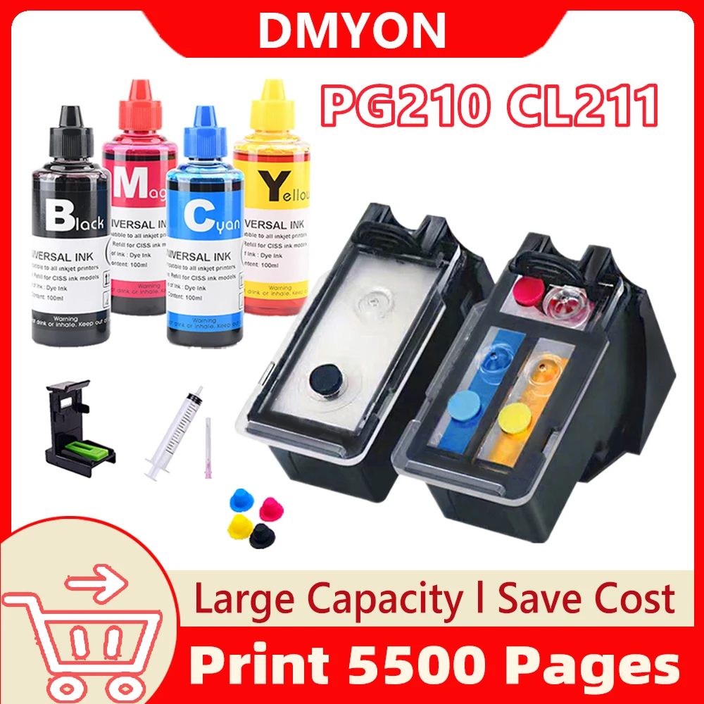 

PG210 CL211 Compatible for Canon Pixma MP240 MP250 MP260 MP270 MP280 MP480 MP490 495 Printer Ink Cartridge for Canon pg210 cl211