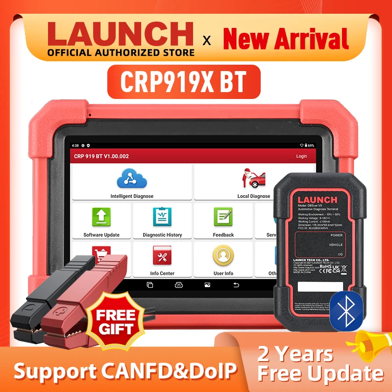 Russian Version Русская версия Новый LAUNCH X431 CRP919X BT OBD2 сканер Автомобильные диагностические инструменты автомобильный CANFD DOIP ECU кодирование OBDII профессиональное сканирование Бесплатная доставка