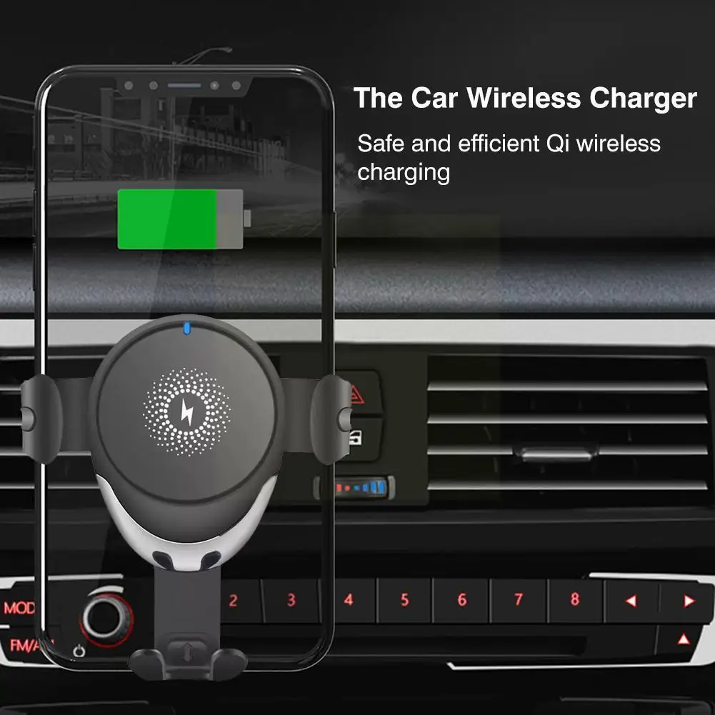 

Автомобильный держатель для телефона с гравитационным креплением 15 Вт 10 Вт, беспроводное зарядное устройство Qi, держатель для быстрой заря...