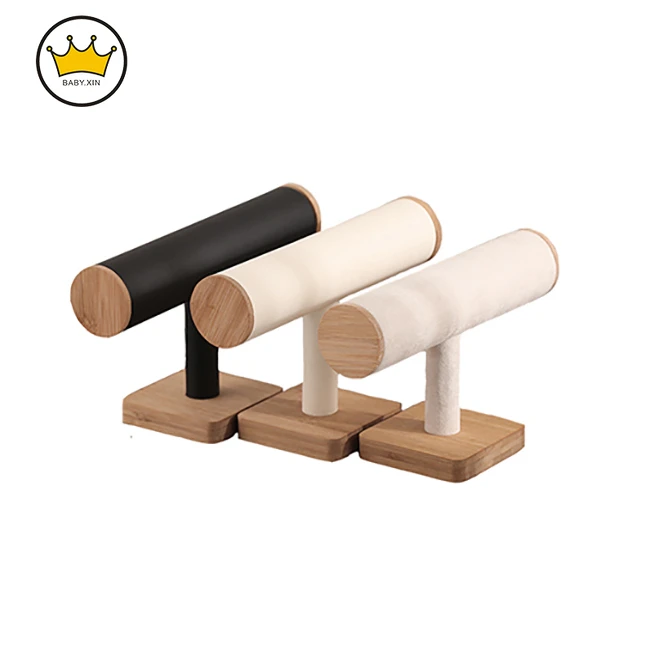 

Bracelet Jewelry Display Storage Bangle Chains Display Stand 1PC Bamboo T-Bar Watch Jewelry Organizer
