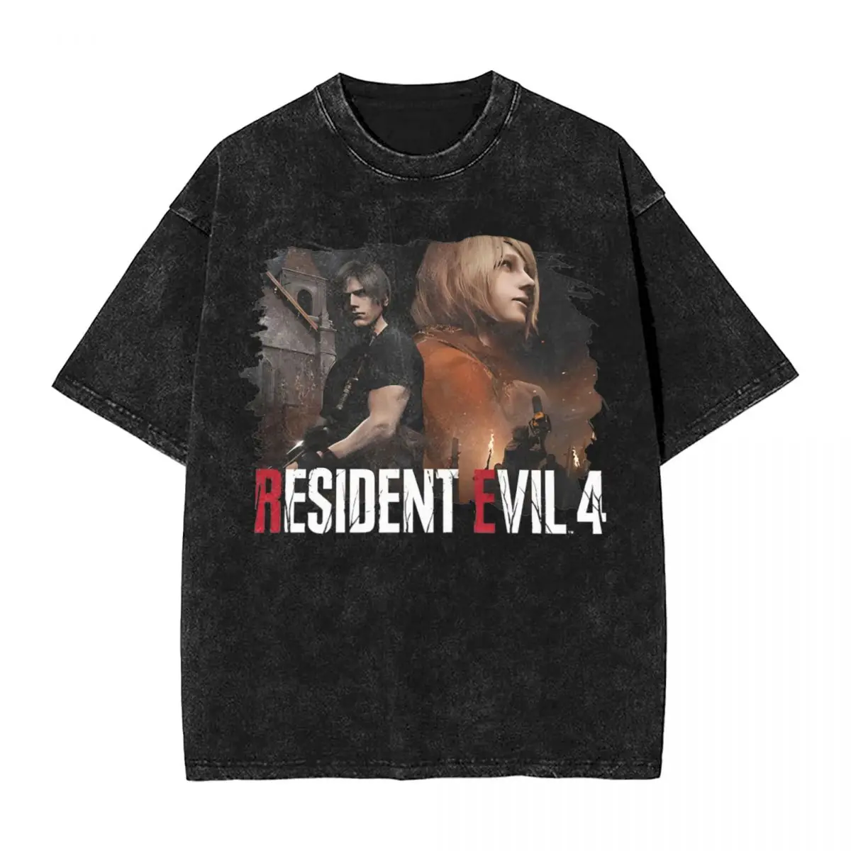 Футболка мужская/женская из промытой ткани с изображением зефила