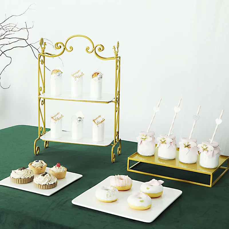 

Железная Золотая подставка для торта, дисплей для маффинов, еды, капкейков, подставка для торта, декоративный поднос для вечеринок, бытовая ...