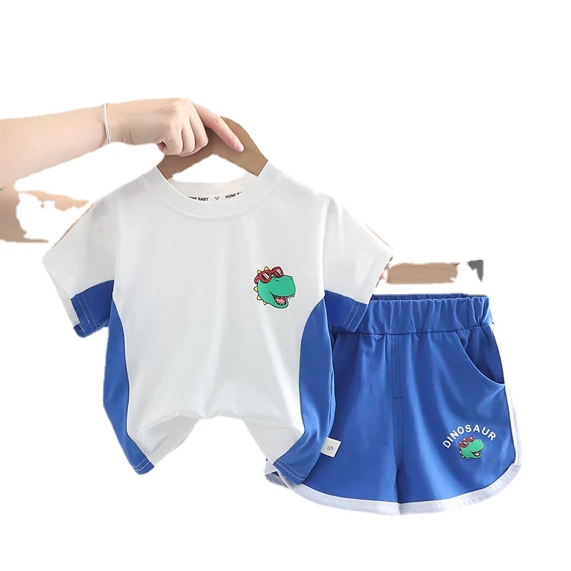 

Summer Short Sleeve Set for Boys Cartoon Cute Two Piece Set for Children's School Children's Foreign Clothes 0-5 Ages