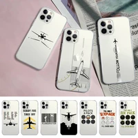 aircraft airplane fly travel in the sky phone case for iphone 11 12 13 mini pro xs max 8 7 6 6s plus x 5s se 2020 xr clear case