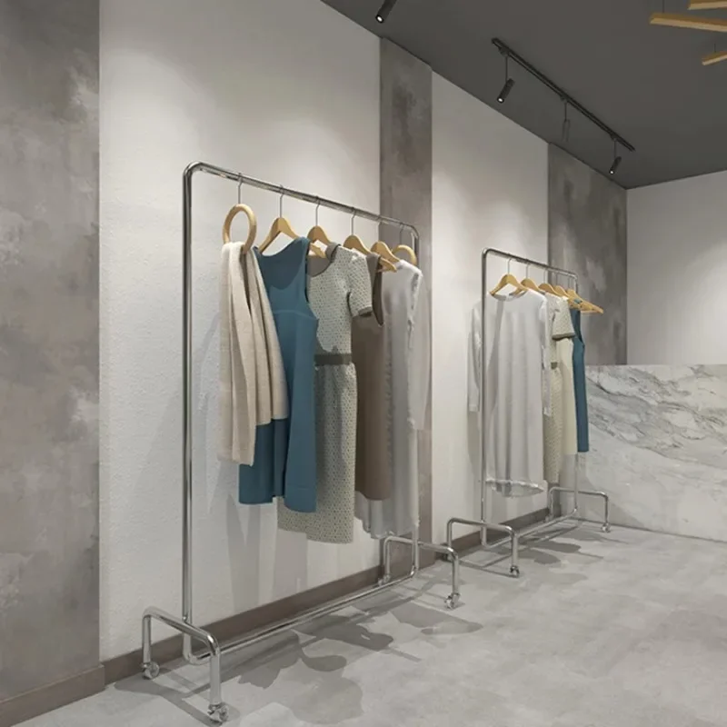 Металлическая промышленная вешалка для пальто длинный промежуточный стеллаж