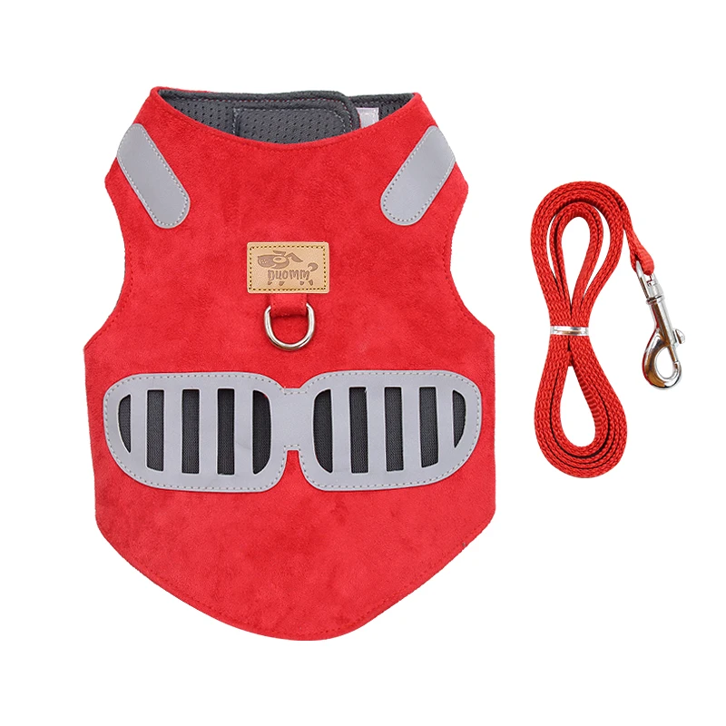 

Exclusive Design Of Soft AND Comfortable Suede Pet harness No Pull Supplies Pet Harness Collar And Leash Set Luxury Vest