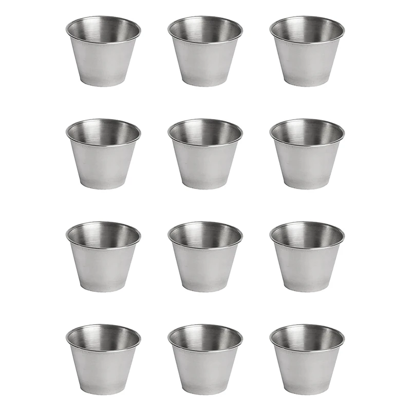 

60 упаковка, нержавеющая сталь стаканы для соуса, стаканы для соуса коммерческого класса, стаканы для соуса Ramekin
