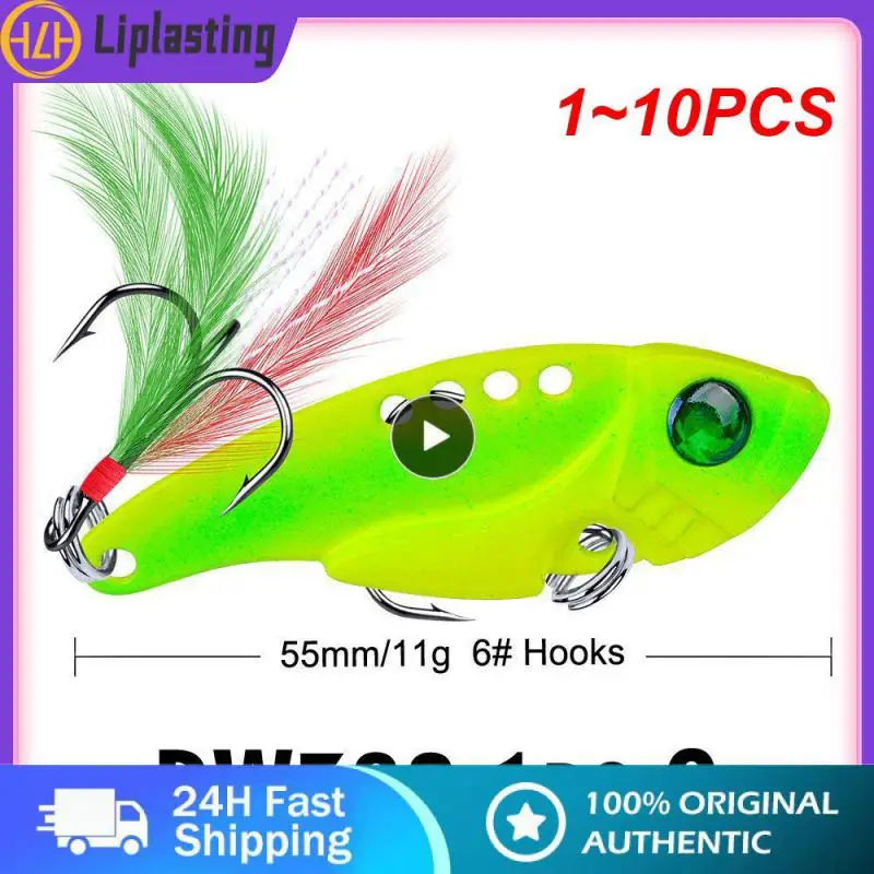 

1~10PCS Fishing Lures Spoon For Pike 50mm 10.5g 8 Color With Treble Hook Spoon Wobble Metal Hard Bait Vib Spoonbait Fishing