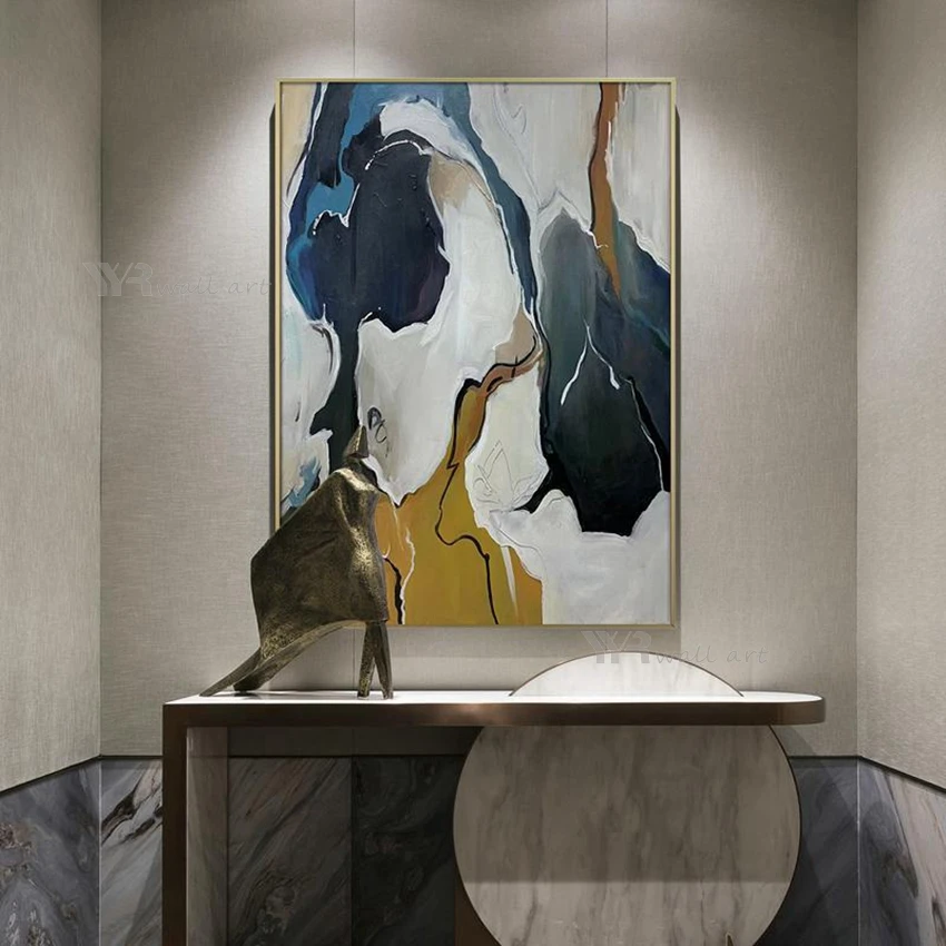 

Абстрактная декоративная картина маслом на заказ, 100% ручная работа, художественная Настенная роспись, настенный постер для гостиной, спаль...