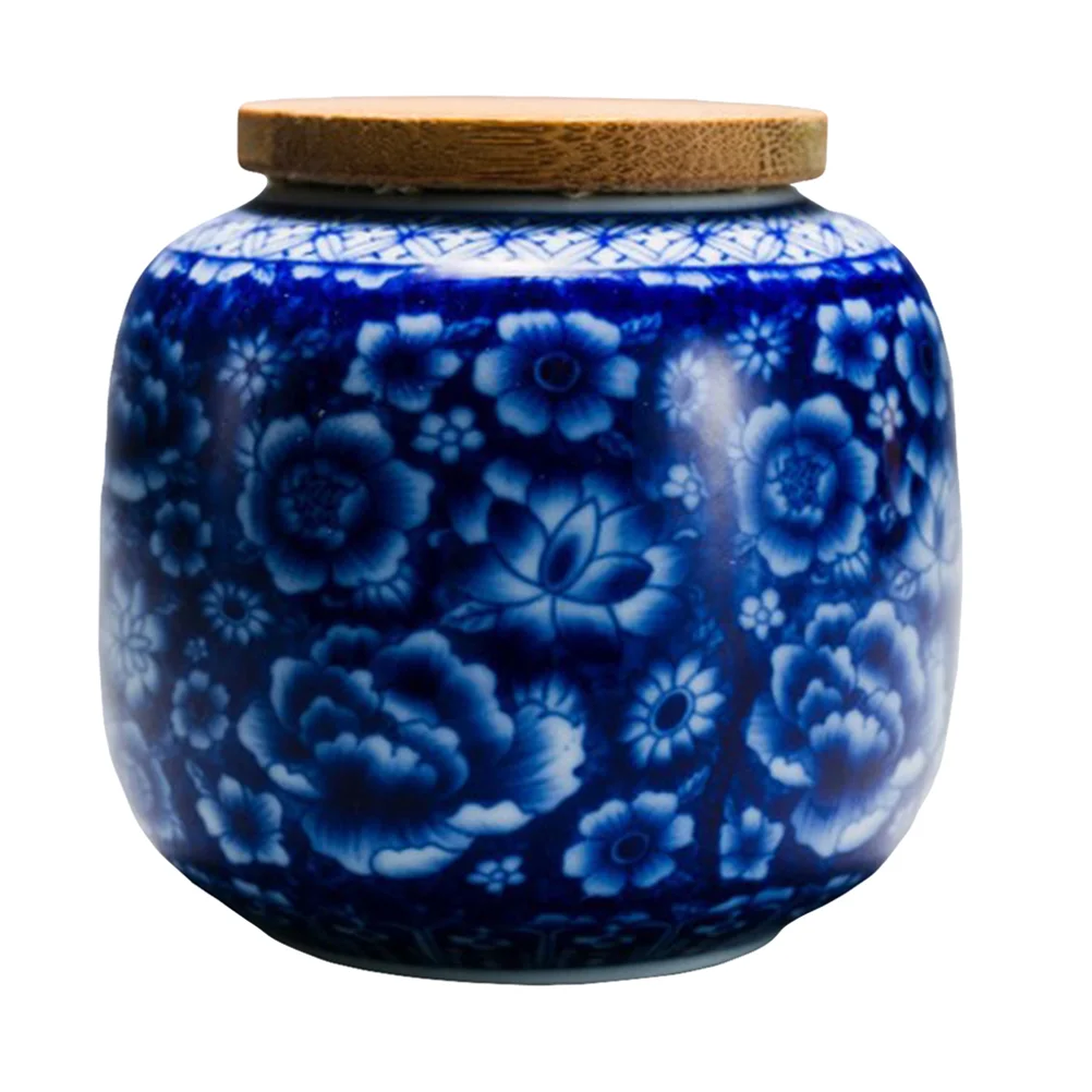 

400 Ml Nut Ceramic Tea Pot Travel Biscuit Jars Lids Airtight Gift Wooden Cover Storage Container
