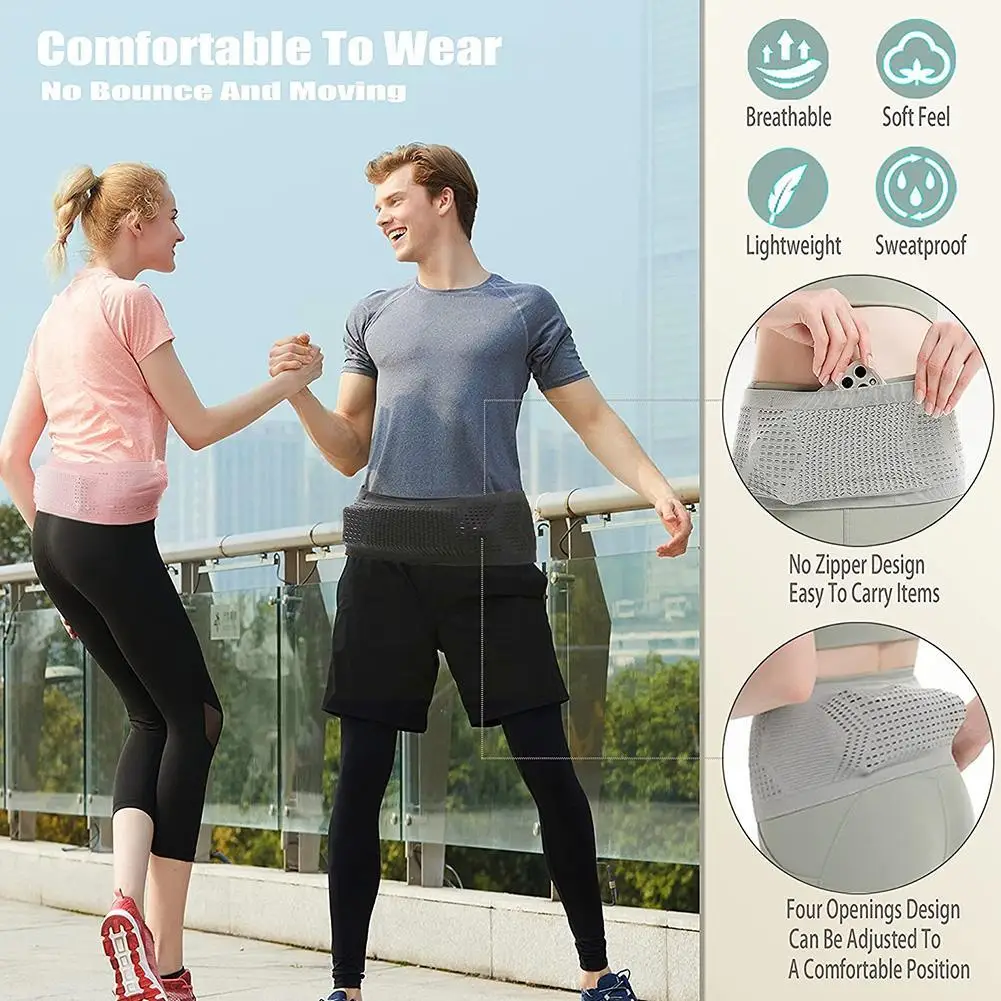 Slim Running Belt Money Belt Fanny Pack For Exercise Fanny Pack Holder For Cell Phone Money And Keys Adjustable Waist Pack D8K4
