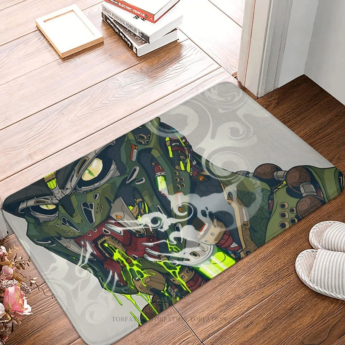 

Game Mortal Kombat Non-slip Doormat Smoking Reptile Bath Kitchen Mat Welcome Carpet Flannel Modern Decor