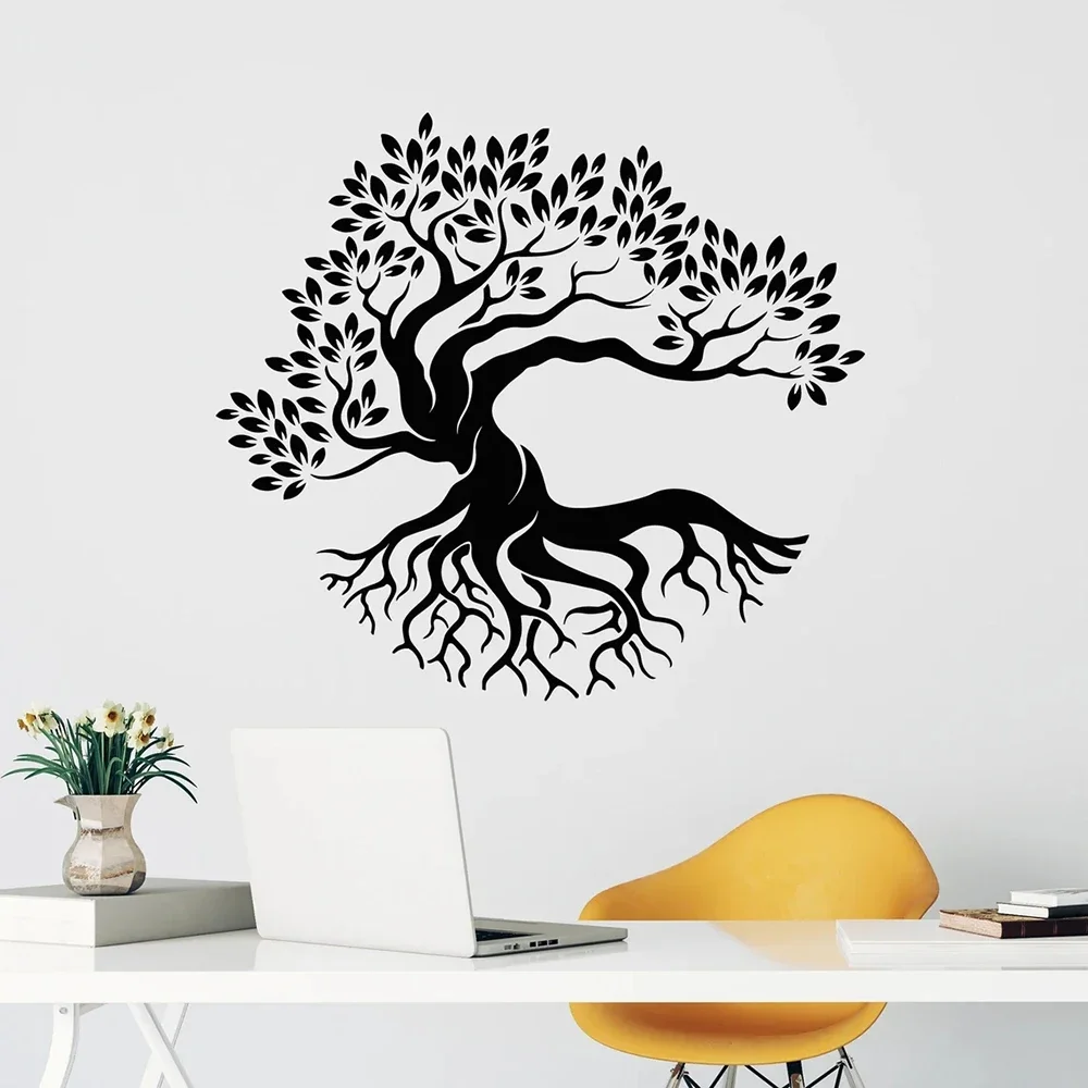 Виниловая наклейка на стену в виде дерева домашний декор комнаты природа листья