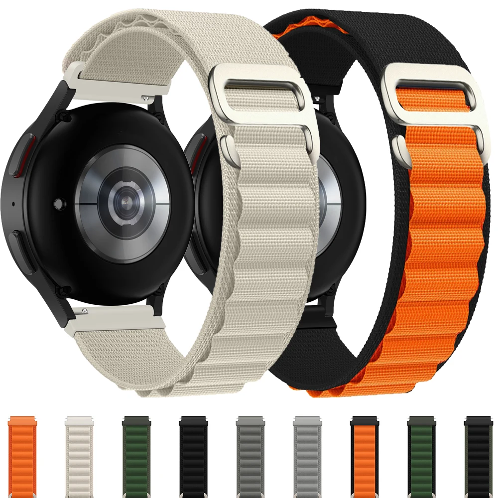 Ремешок нейлоновый для Samsung Galaxy Watch 4/5/5pro/6 спортивный браслет наручных часов 20 мм 22