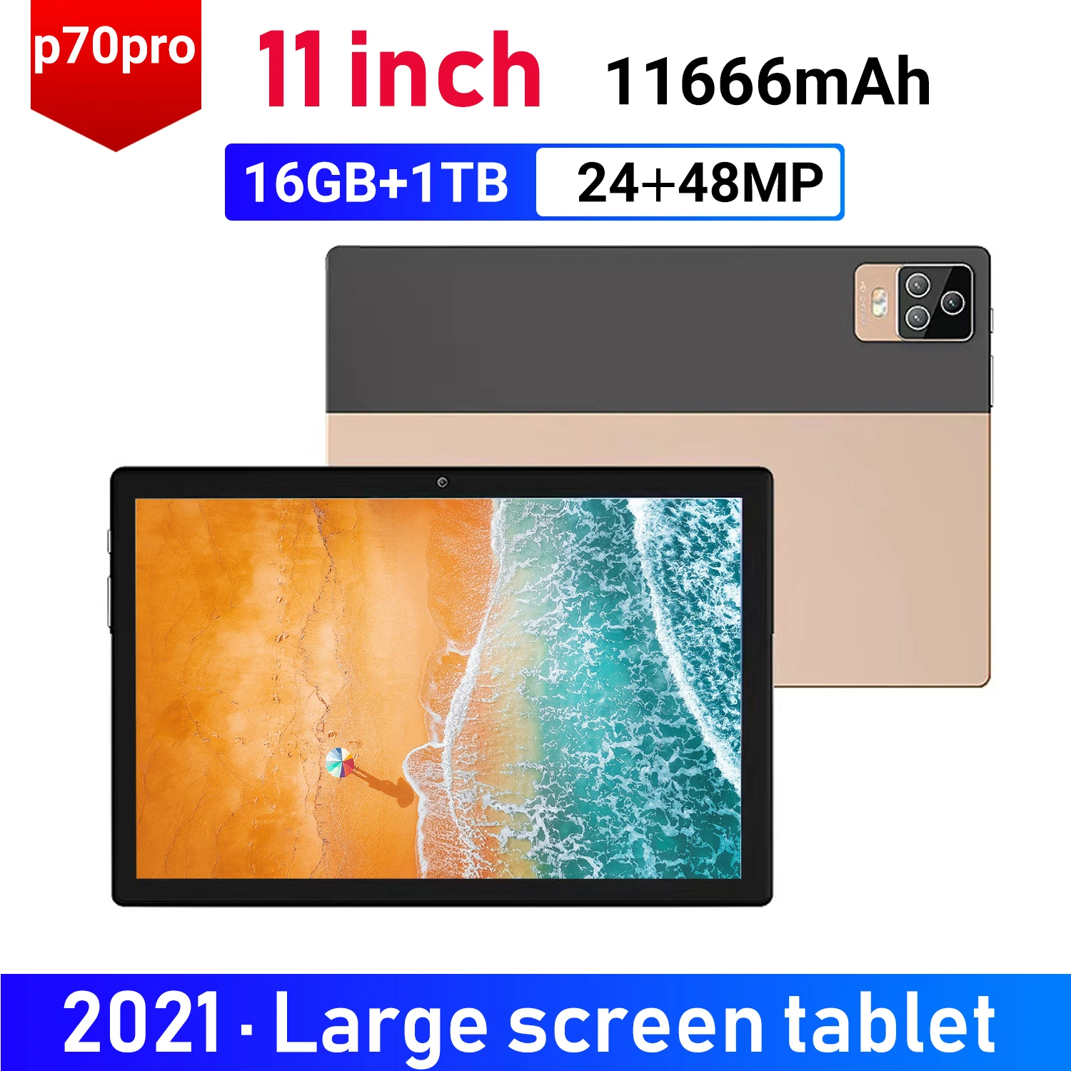 

2K HD Speaker Phone Tablet Pad Pro Android 11 16GB RAM 1TB ROM 11666 mAh tablets 5G Dual SIM Card or WIFI Google Play