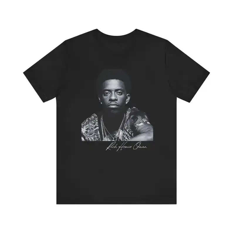 Rich Homie Quan- Фансонная рубашка-Репер Атланты- RICH Baby- Rest In Peace Музыка-Пауэр- Стиль