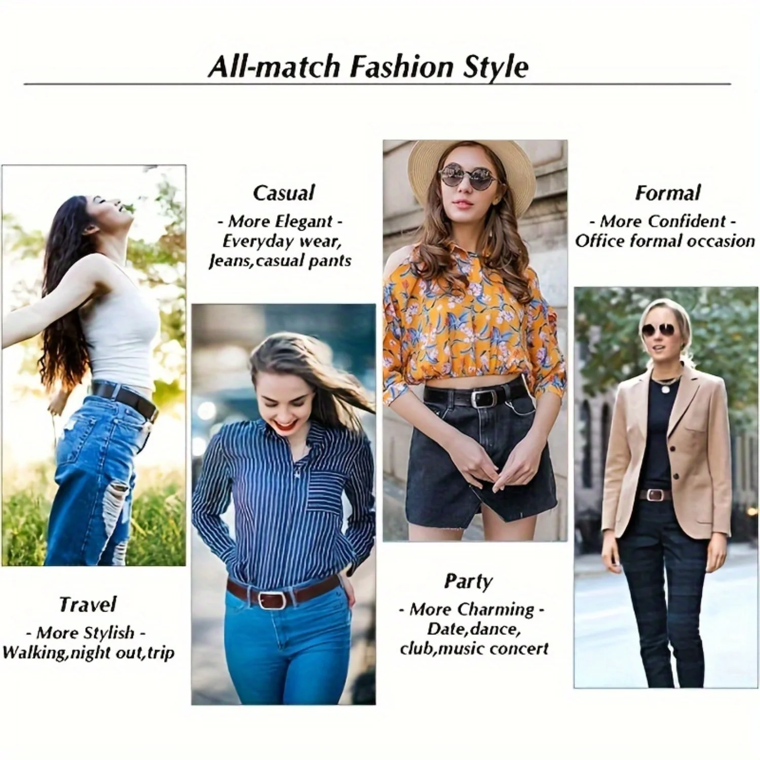 Ремень из натуральной кожи больших размеров простой однотонный повседневный