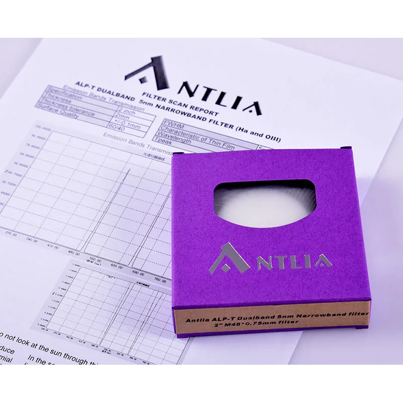 

Antlia ALP-T Dual Band Narrowband OIII (5NM) and H-a (5NM) Filter - 2" Mounted