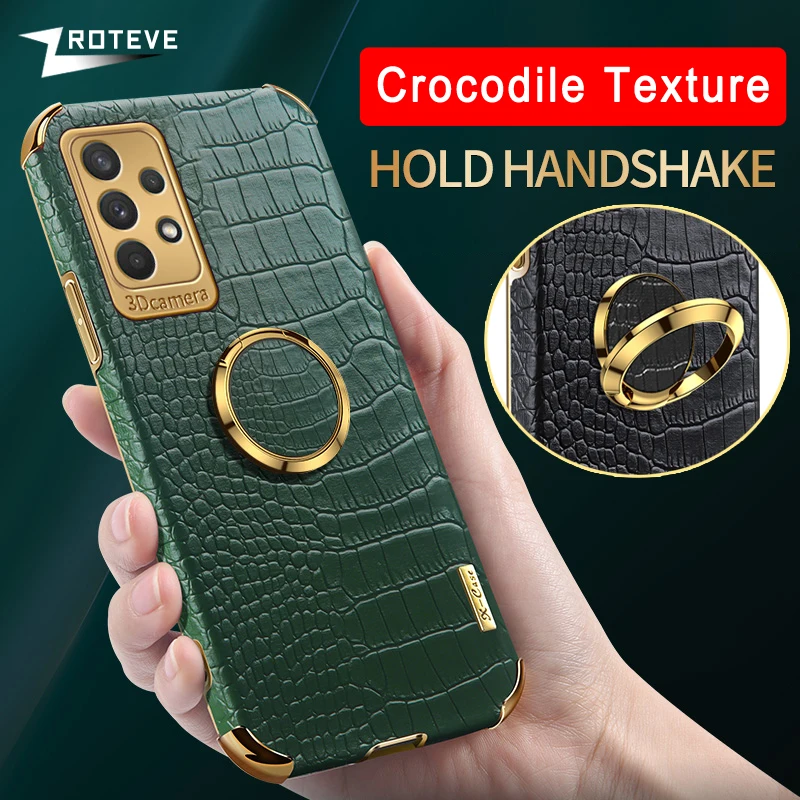

A52 Case ZROTEVE Crocodile Wristband PU Leather Cover For Samsung Galaxy A52 A72 A12 A22 A32 4G A13 5G A23 A33 A53 A73 M52 Cases