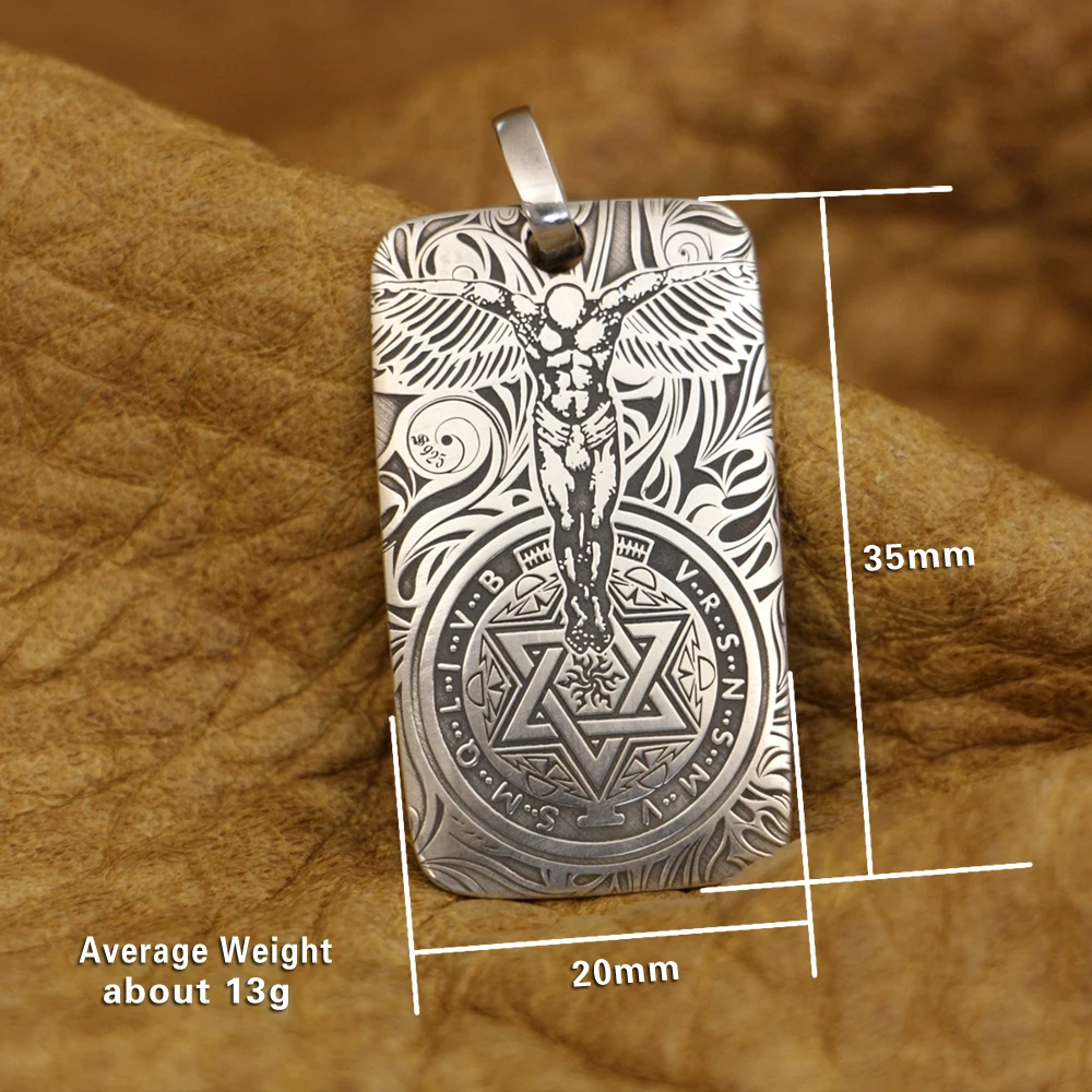 2-сторонняя гравировка стерлинговое серебро 925 пробы кулон с ангелом-хранителем