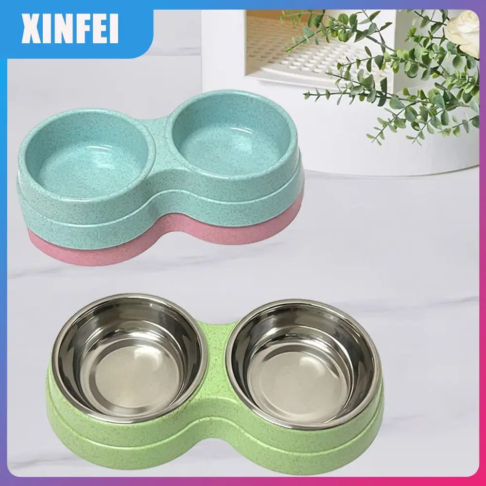 

Сопротивление укусам и грязи двойная миска для питомцев маленькая миска для еды для кошек аксессуары для питомцев универсальная еда для питомцев