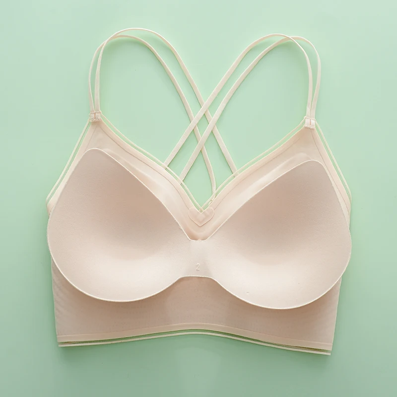 Tea Polyphenol Maintenance Traceless Sexy Women Underwear Gathered Collection Breast Adjustable Straps No Steel Ring Women Bra