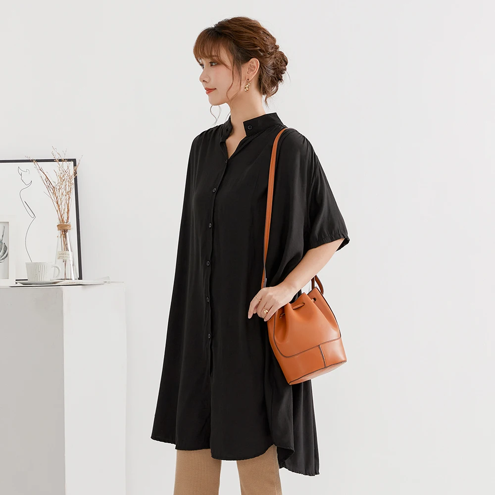 

Black Women Summer Casual Blouse Button Loose Fashion Elegant Slim Lady Office Shirts Streetwear Female OL Tops Korean Janpanese