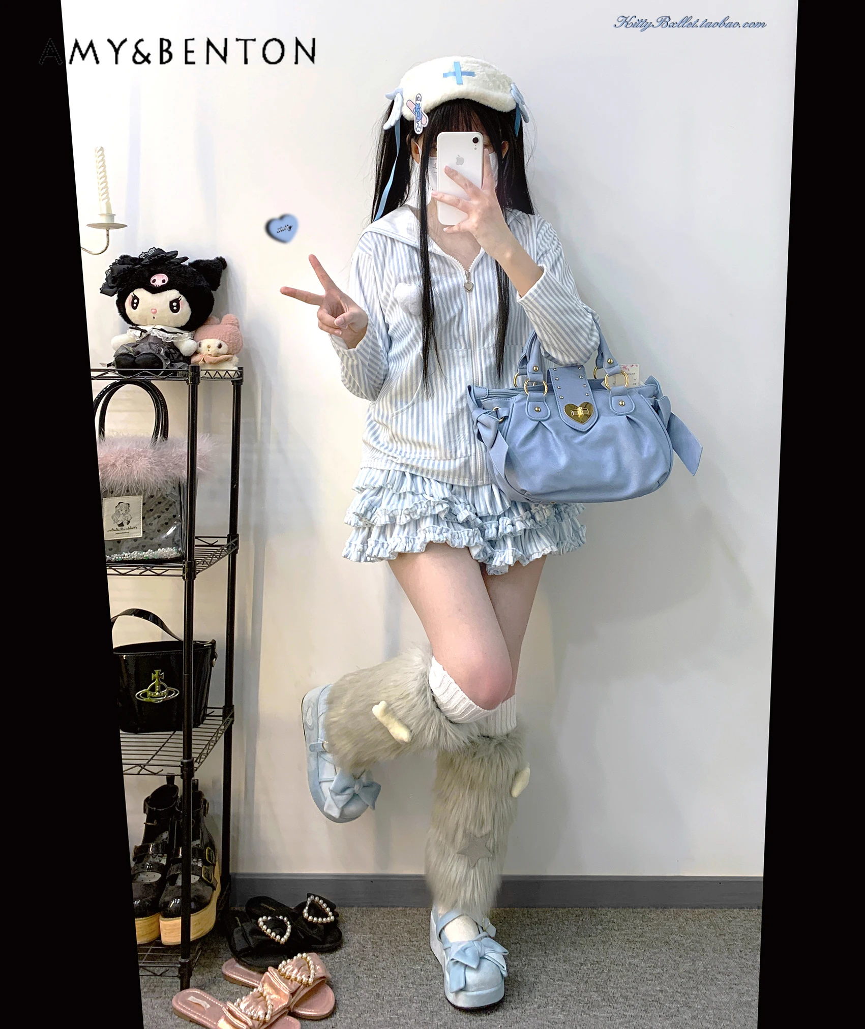 Женский комплект из двух предметов толстовка с капюшоном и юбка кроличьими