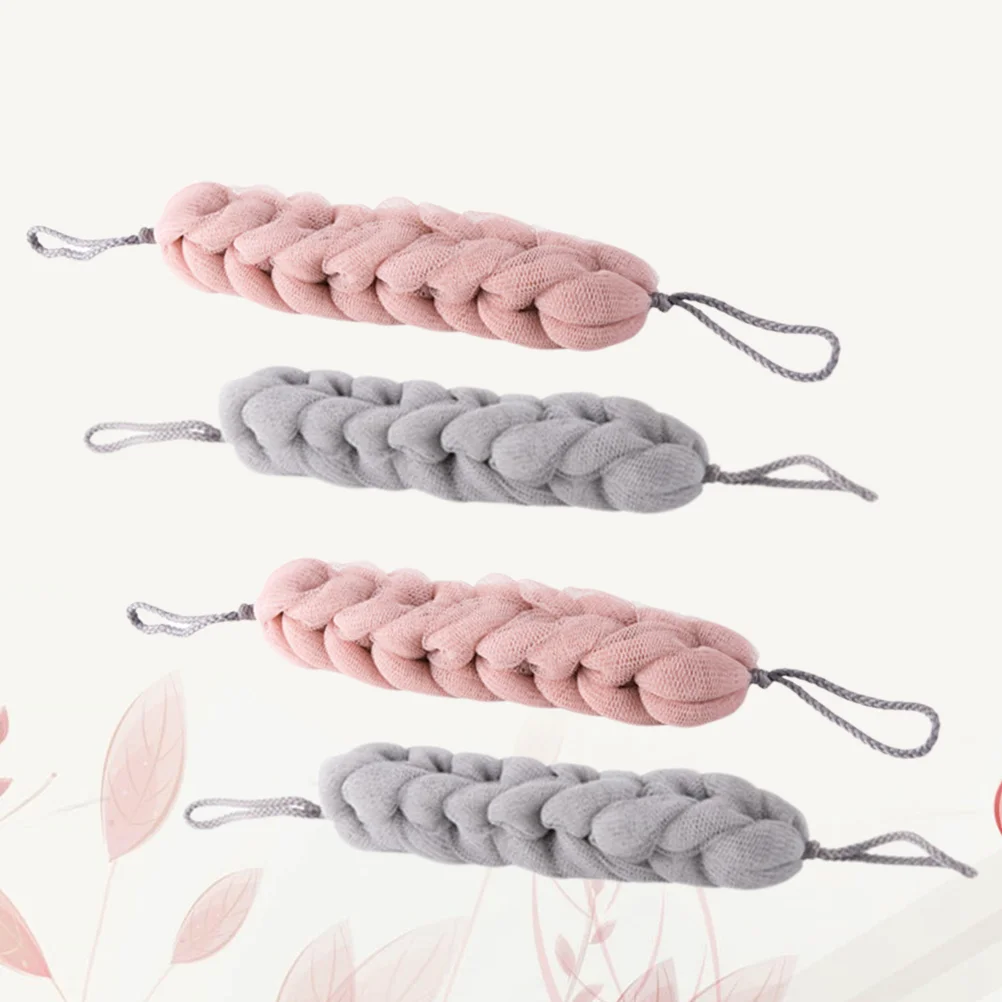 

4 Pcs Bath Scrubber Wash Towel Sponge Ball Shower Tool Bar Body Exfoliator Pouf
