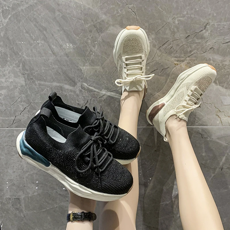 

Лоферы женские сетчатые для бега, с круглым носком, на плоской подошве