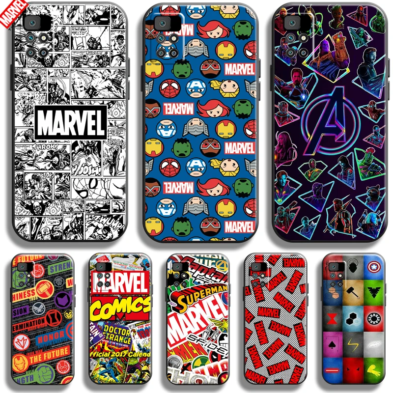 

Marvel Logo Avengers For Xiaomi Redmi 10 Phone Case 6.5 Inch Soft Silicon Coque Cover Black Funda Comics Captain America
