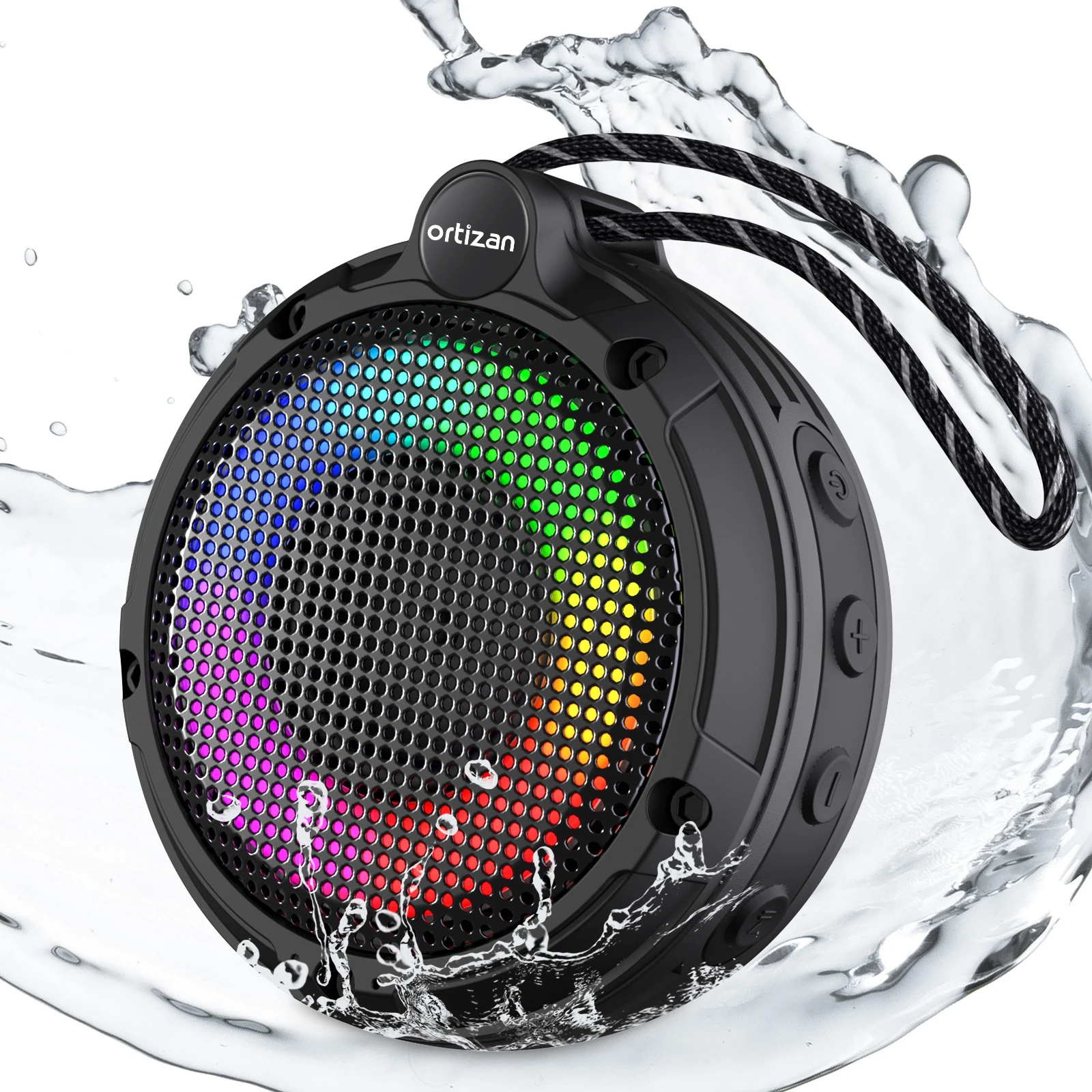 

Ortizan Bluetooth Shower Speaker, IPX7 Waterproof Wireless Speaker with LED Light, 8W Loud Sound, 24H Playtime, Floating, Portab