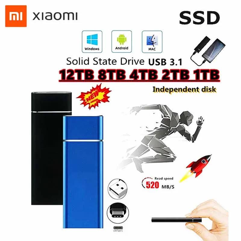 

Портативный твердотельный накопитель M.2 SSD, 8 ТБ, ТБ, устройство для хранения, жесткий диск, компьютер, USB 3,0, мобильные жесткие диски, твердоте...