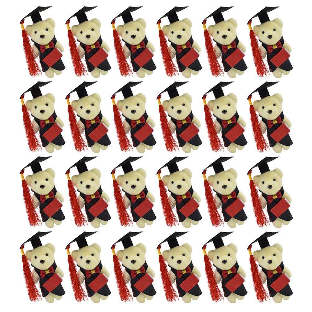 

24pcs Favors Party Plush Toys Graduation Bear Dolls Decorations For Bouquet Adorable Bear Dolls