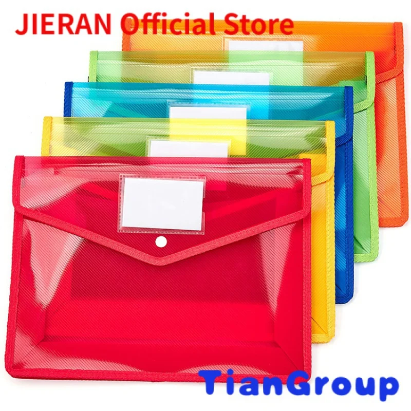 

Custom Printed Plastic PP A4 A6 Transparent Envelope Pocket Wallets School Folder Document Clear File Bag With Snap Button