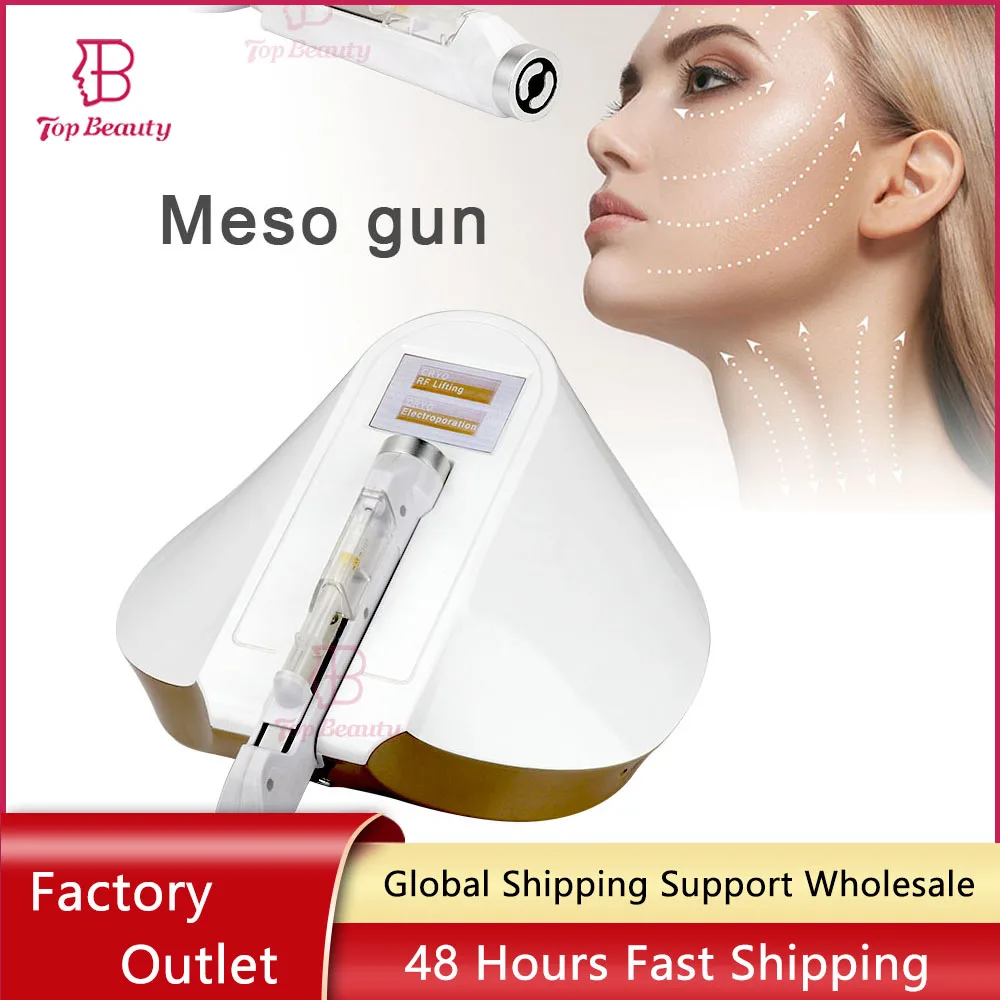 

4in1 Facial Care Injector Mesogun Meso Gun Skin Rejuvenation Mesotherapy Machine Electroporation RF No Needle Cryo