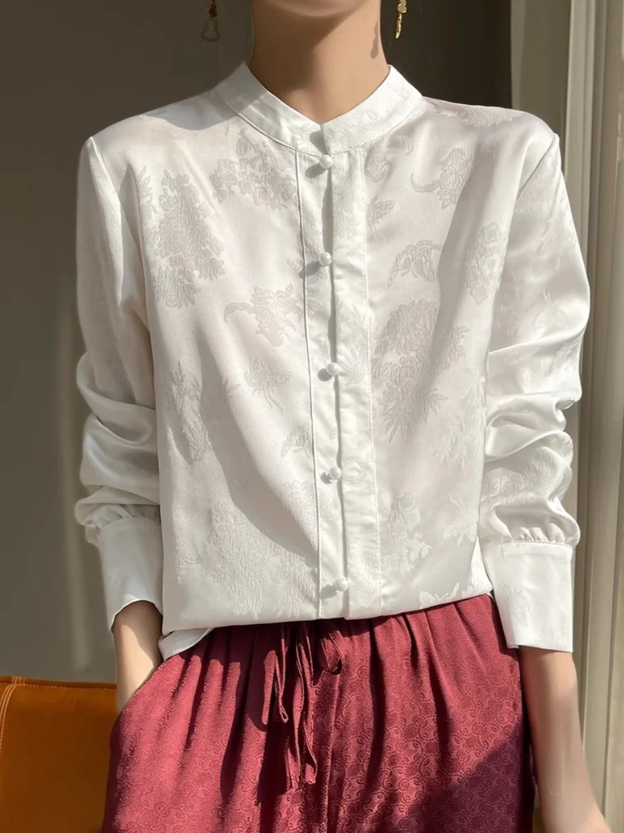 Новые китайские рубашки в национальном стиле женские 2023 осенние новые