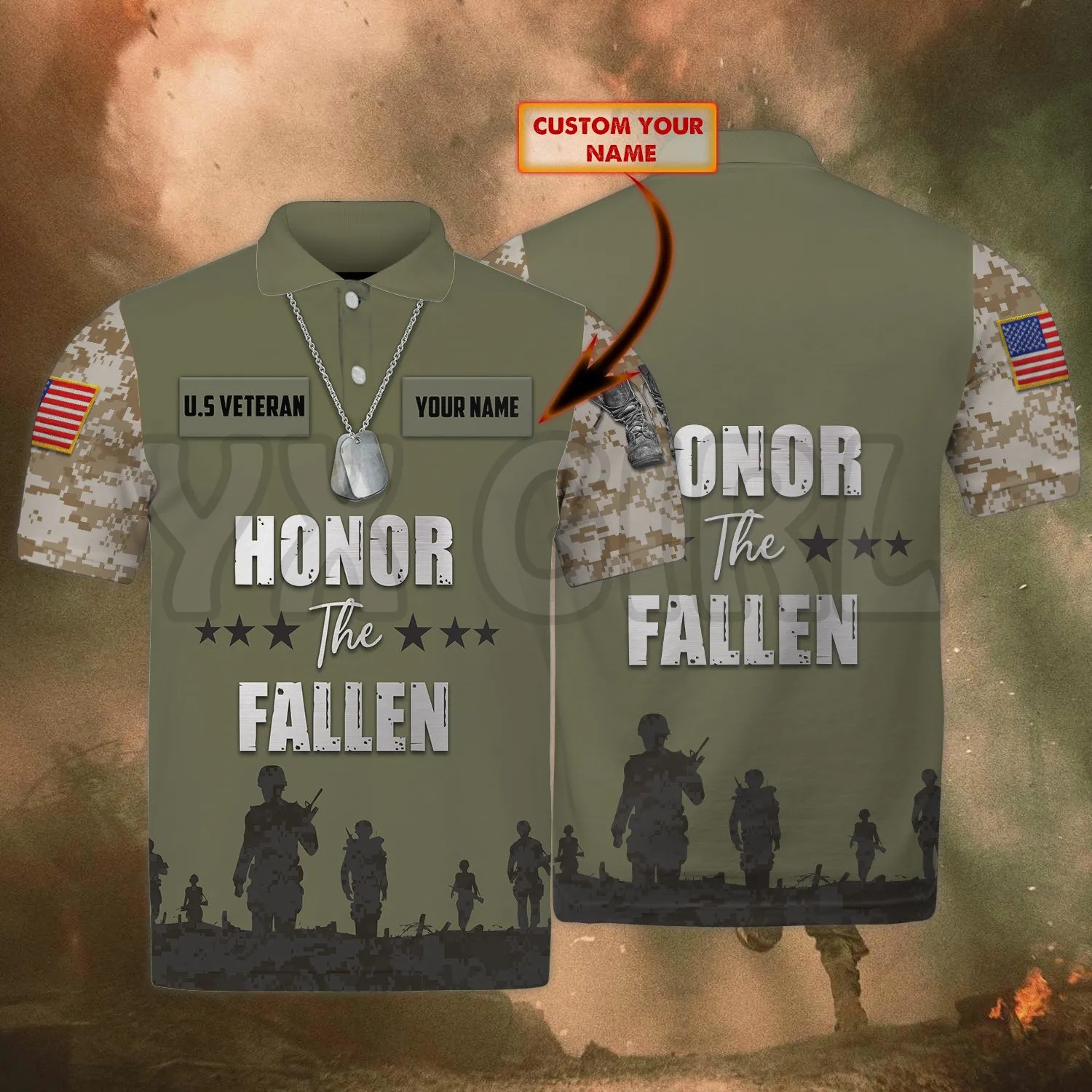 2022 летние рубашки для женщин и мужчин Американский Ветеран индивидуальное имя 3D