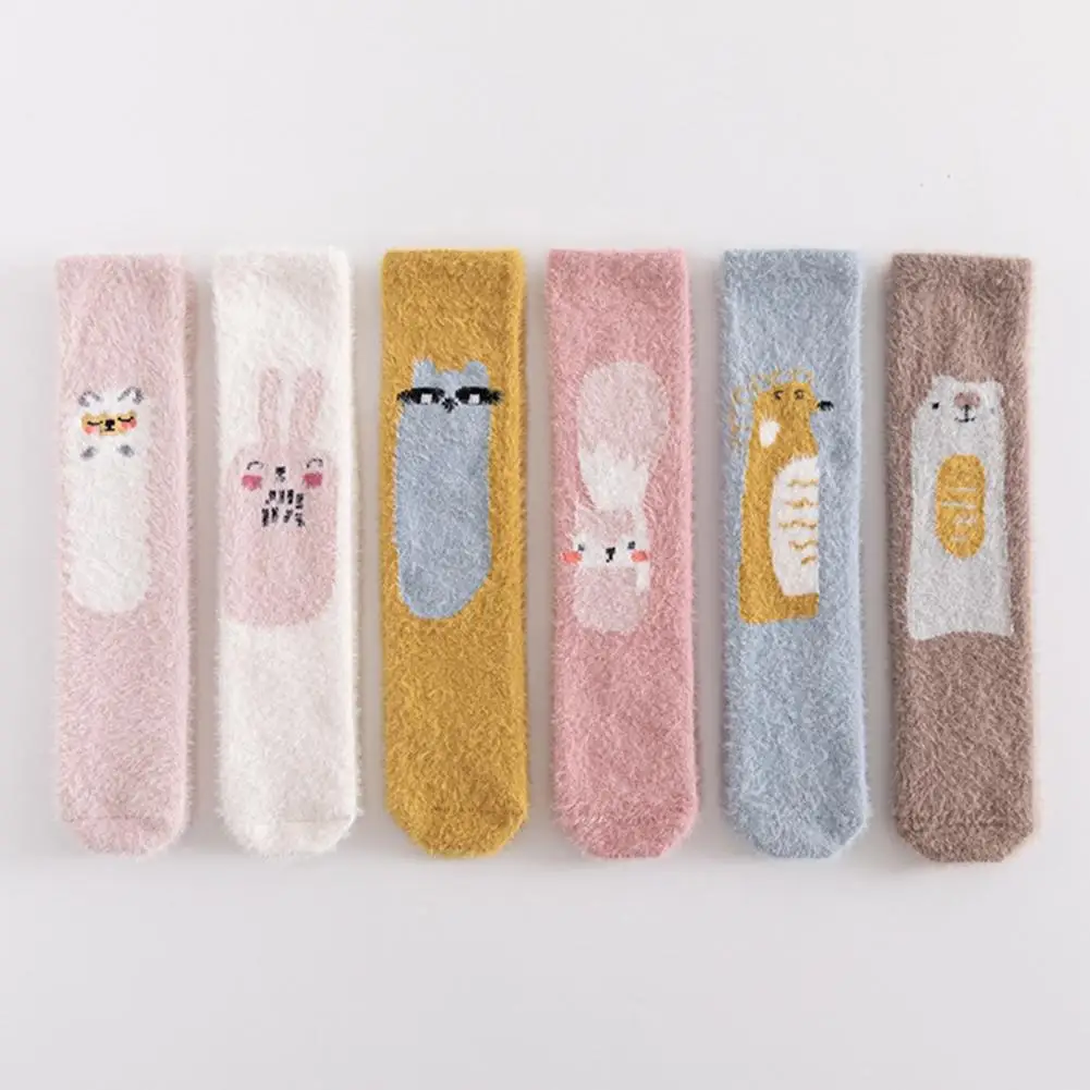 

Comfortable to Wear 6 Colors Animal Pattern Print Knee Long Toddler Socks for Winter