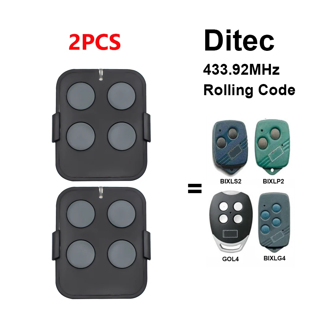 

2 PCS DITEC GOL4 BIXLG4 BIXLS2 BIXLP2 433,92MHZ Garage Door Remote Control DITEC Gate Opener Command Hand Transmitter Key