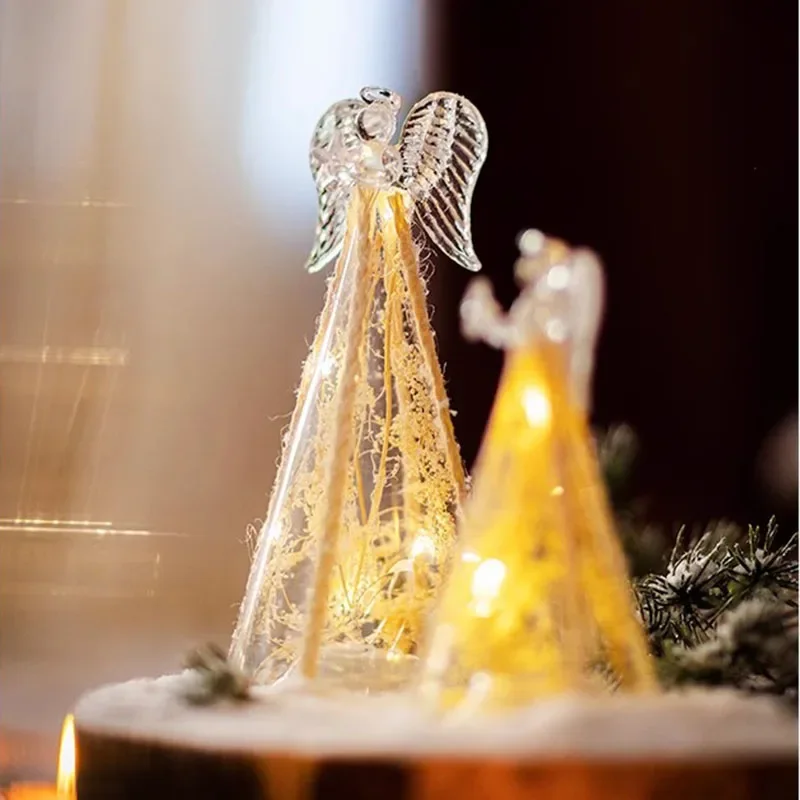 Пеньковая веревка с ангелом стеклянный ночник рождественская подвеска