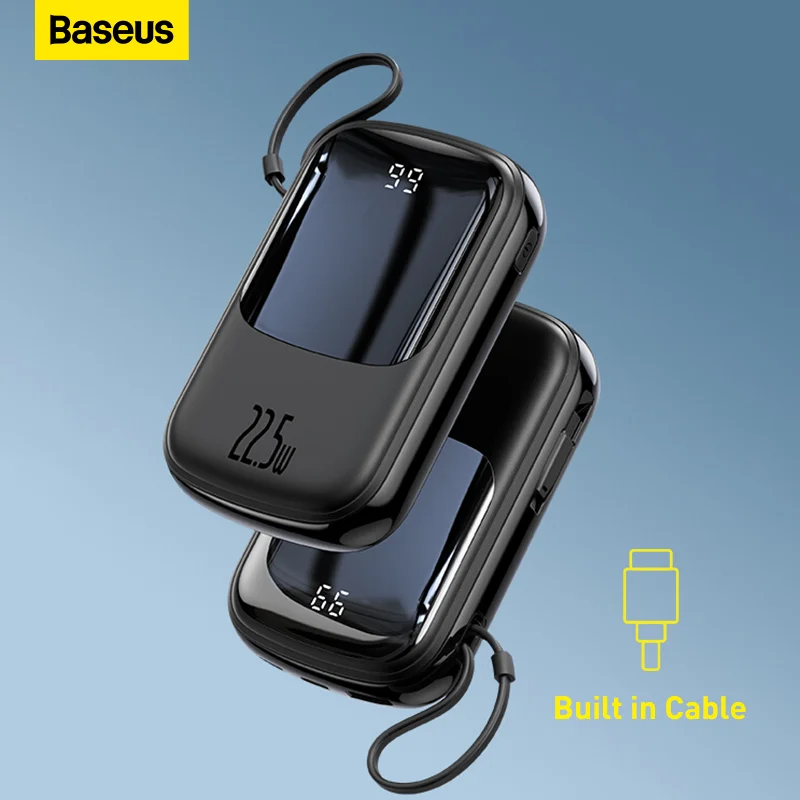

Baseus Power Bank 20000mAh PD Fast Charging Powerbank Built in Cables Portable Charger External Battery Pack For Phone